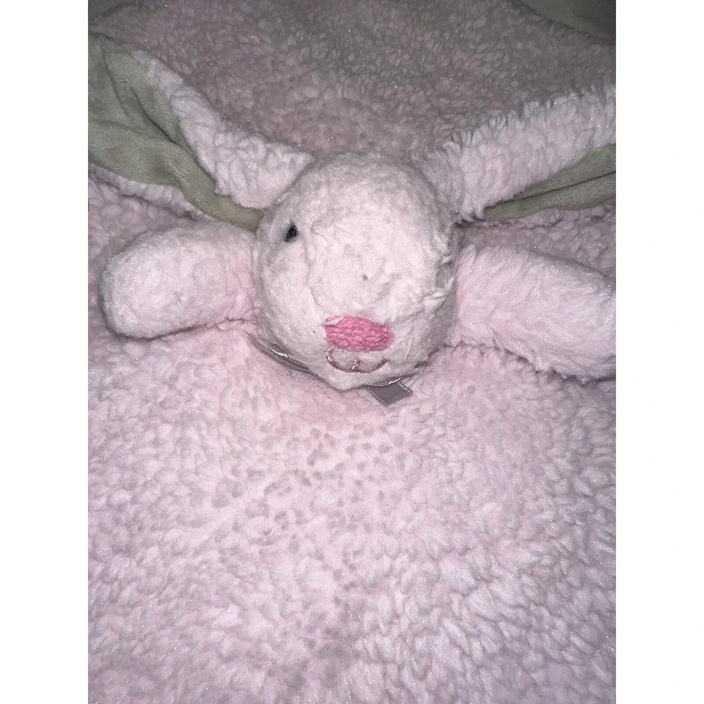 Okie Dokie Lovey Pink Bunny Rabbit Security Blanket Big Ears